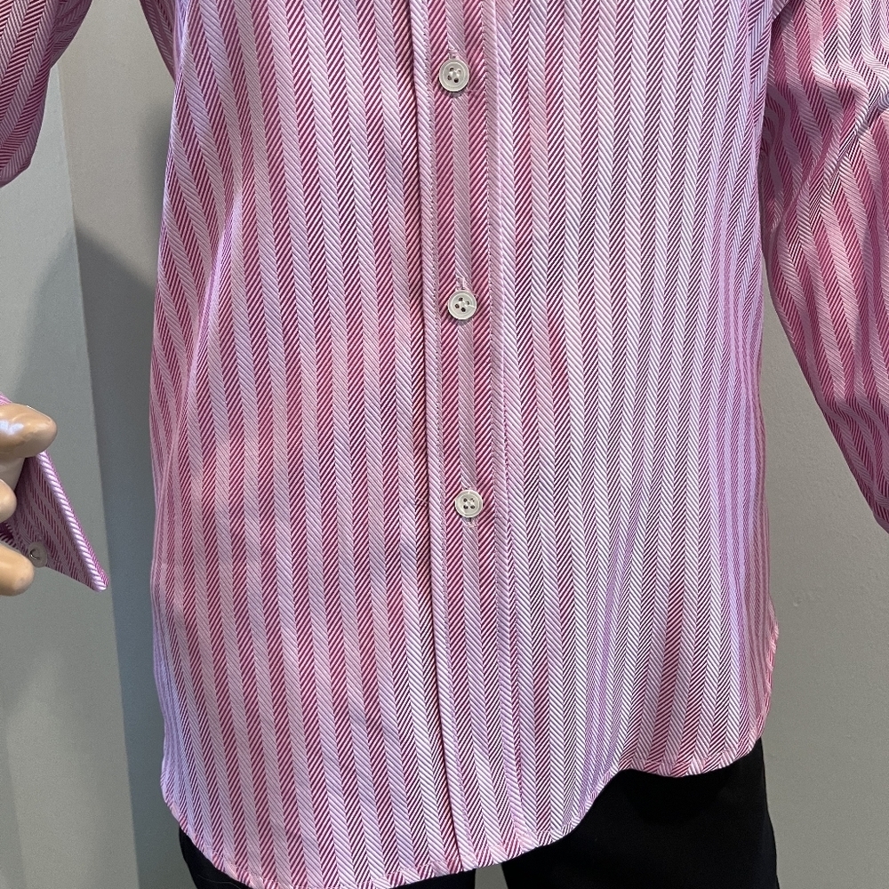 Theory 5 Button Front Herringbone Weave "Ivy" Blouse in Size Petite. NWT - Picture 4 of 16